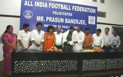 AIFF felicitates Former India Captain Prasun Banerjee