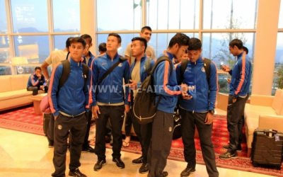 NATIONAL TEAM LANDS IN ASHGABAT