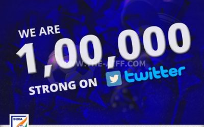 AIFF OFFICIAL TWITTER HANDLE HAS OVER 1,00,000 FOLLOWERS