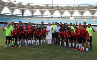 AIFF PRESIDENT MR. PRAFUL PATEL VISITS TRAINING SESSION OF U17 WORLD CUP TEAM