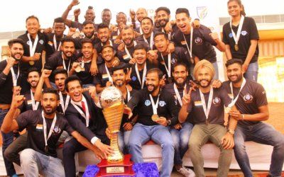 MINERVA PUNJAB FOOTBALL CLUB PRESENTED WITH HERO I-LEAGUE TROPHY