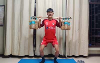 Aizawl FC’s local players rig handmade dumbbells to maintain fitness during lockdown