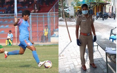 Midfielder Indumathi ‘plays for the nation’ wearing khaki uniform during COVID-19 pandemic